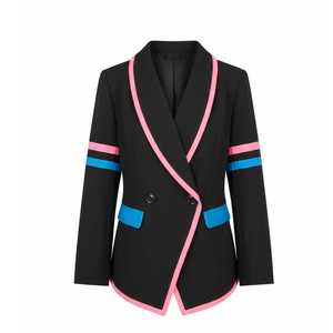 Blazer pour femme Couture Varsity 1938, coupe ajustée pour jeune, avec bordure contrastante, veste cintrée, chic, pour soirée formelle, vêtement d'extérieur tendance - Product Image 1