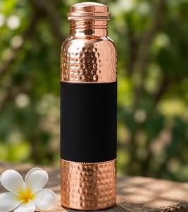 Hammered Copper Water Bottle With Lid Set Traditional Chinese Design Portable <b>Drinkware</b> Home Use - Product Image 2