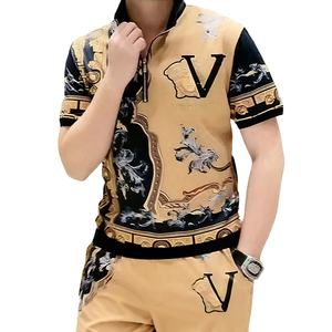 Conjunto Deportivo de Verano para Hombre, Nuevo, Moderno, Transpirable, 100% Algodón, Camiseta y Pantalones Cortos de Punto Casuales para Gimnasio - Product Image 1