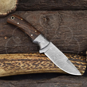 มีดบุชคราฟท์ดามัสกัส ด้ามไม้โรสวูด พร้อมปลอกใส่แบบแนวนอน - Product Image 3