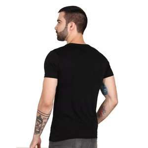 Camiseta de manga corta de algodón 100% con logo, talla grande, para hombre, lisa, deportiva, transpirable, estilo informal, para hombre, corte holgado. - Product Image 2