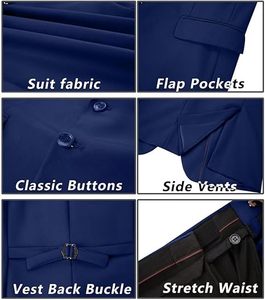 Costume de mariage pour homme, pantalon et veste élégants, smoking de marié - Product Image 5