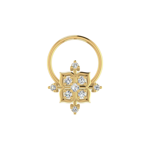 จิวจมูกเพชรแท้ 0.05 กะรัต ดีไซน์ Imperial Arc ทอง 14K ยี่ห้อ Ajretail - Product Image 1