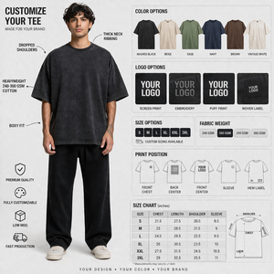Camiseta Oversize de Algodón Lavado Vintage de 300 GSM con Logo Personalizado, Estilo Urbano, Corte Holgado, Venta al por Mayor, Fabricante OEM - Product Image 5