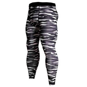 Leggings de compression mi-cuisses pour hommes, gris foncé, taille élastique, imprimé par sublimation, en Spandex et Polyester 260g, séchage rapide - Product Image 1