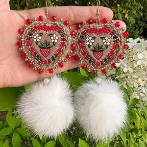 Pendientes de cuentas hechos a mano, joyería de moda para mujeres y niñas, estilo étnico, bordado de la India - Product Image 1