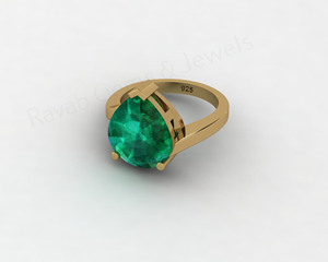 Beautiful 18K Gold Rhodium 925 <b>Silver</b> 8x10mm Pear <b>Emerald</b> Quartz Gemstone Prong Set Luxury Designer <b>Ring</b> For Engagement Wedding - Product Image 3