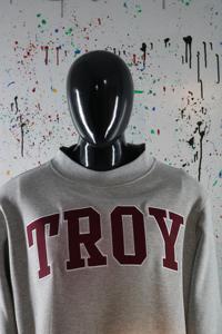 Sudadera TROY con cuello simulado, 450 GSM, nombre personalizado, bordado en aplique, corte holgado, 100% algodón, felpa francesa. - Product Image 6