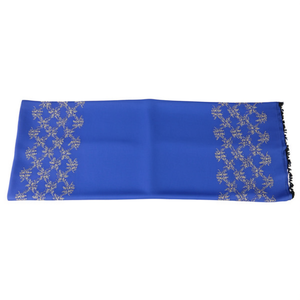 Foulard Monochrome à Broderie Florale, Écharpe Longue Amovible Fine 70x180Cm, Écharpes en Soie - Product Image 1