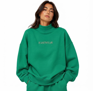 Sudadera Oversize de Cuello Alto para Mujer, de Algodón y Felpa, Estilo Contemporáneo, Básicos de Moda, Prendas Personalizadas - Product Image 1