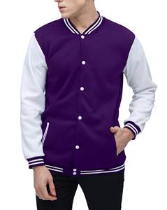 Vestes universitaires rétro unisexes en laine avec manches en cuir et patchs en chenille brodés avec logo personnalisé OEM pour hommes - Product Image 4