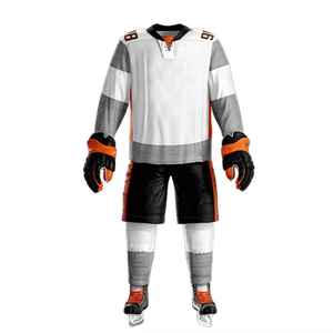 Men's Full Sublimation Print Ice Hockey Jersey Set Quick Dry Moisture Wicking Regular Fit Field & Ice Hokey Sportswear Uniforms - Product Image 4