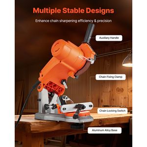 Afilador de Cadenas Eléctrico Profesional de 85W, 5000 RPM, Afilador de Cadenas de Sierra de Banco con 2 Muelas Abrasivas - Product Image 5