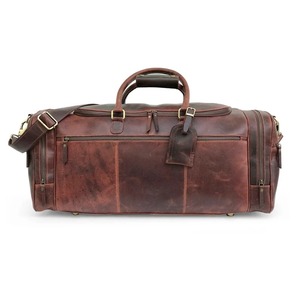 กระเป๋าหนังแท้สไตล์วินเทจ กระเป๋าเดินทางสำหรับวันหยุดสุดสัปดาห์ สำหรับผู้ชายและผู้หญิง ความจุขนาดใหญ่ พกพาสะดวก มีช่องใส่รองเท้า - Product Image 2