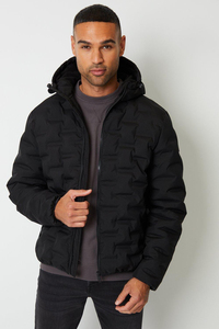 New Style Custom Logo Male Black Tall Hooded High Shine Puffer <b>Men's</b> <b>Jackets</b> Quilted Winter Outdoor <b>Jacket</b> Down Puffer <b>Jacket</b> - Product Image 5