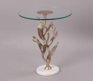 Table d'appoint en aluminium style Art déco, sculpture d'ailes d'ange, finition artistique, couleur et taille personnalisables, décoration pour salon et maison - Product Image 3