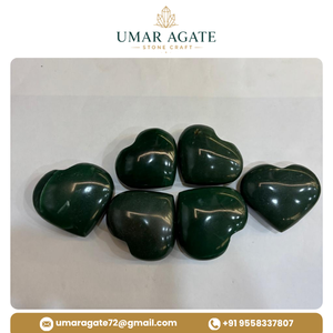 หยกเขียวธรรมชาติรูปหัวใจขัดเงา คริสตัลหัวใจ ขายส่ง - Product Image 4