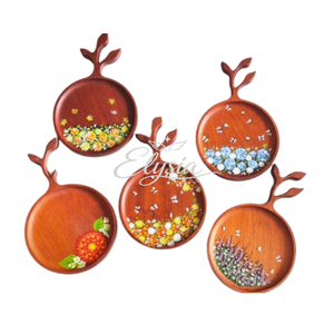 Plateau décoratif en bois en forme de cœur, motif floral peint à la main, plat de service artisanal, ornement de décoration romantique pour la maison, cadeau, vente en gros - Product Image 1