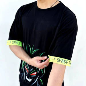 เสื้อผู้ชายพิมพ์ลายกราฟิกตามสั่ง แบบซับลิเมชั่น ทอผ้าถัก สไตล์ไฮสตรีท เป็นมิตรกับสิ่งแวดล้อม วินเทจ ลุคย้อนยุค ฟอกสีแบบแอซิดวอช ทรงโอเวอร์ไซส์ - Product Image 1