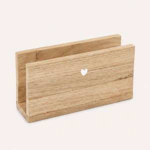 Handmade Wooden Napkin <b>Holder</b> With Heart Design Eco-Friendly Tabletop <b>Tissue</b> Stand For Modern Farmhouse <b>Kitchen</b> Restaurant Usage - Product Image 1