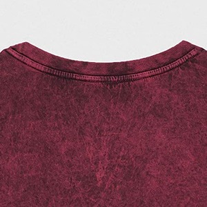 T-shirt Homme Oversize en Coton Lourd Effet Délavé Streetwear Couleur Unie Décontracté - Product Image 2
