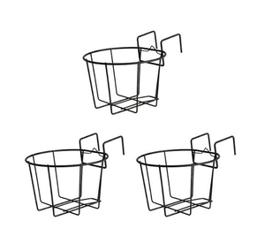 Decorative Metal Planter Railing Hanger Pot Holder <b>For</b> Plants Best Price Metal Hanging Planter Pot <b>For</b> Flower Green Plant - Product Image 1