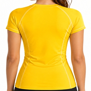 Vêtements de sport pour femmes, Rash Guard à manches courtes, T-shirt de compression, extensible, respirant, séchage rapide, léger, flexible, doux - Product Image 2