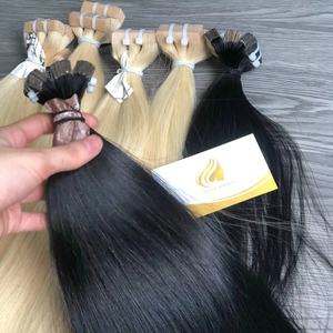 100% Cuticle Aligned Light Color Straight Virgin Vietnam Single Weft Tape-In Hair Extensions Single Donor <b>Bleached</b> Grade Hair - Product Image 1