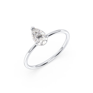 Bague de fiançailles solitaire REYES luxueuse en argent sterling 925 avec moissanite certifiée GRA pour femmes, plaquée or blanc 14 carats - Product Image 1