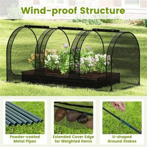 Serre de protection pour plantes en maille de nylon haute densité verte 108"x48"x47" avec porte zippée pour légumes et jardinage - Product Image 5