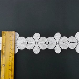 Tissu brodé en dentelle GPO de haute qualité, bordure en guipure pour vêtements, robes, textiles de maison, garniture décorative pour couture - Product Image 1