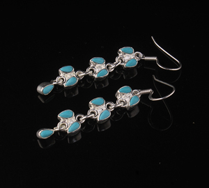 Natural Turquoise <b>Earrings</b> 925 Sterling <b>Silver</b> Handmade Blue Gemstone Jewelry Wholesale Authentic Turquoise <b>Dangle</b> <b>Earrings</b> - Product Image 2