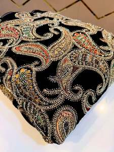 ผ้าปักลูกปัดดีไซน์เนอร์งานประดิษฐ์ลูกปัดสุดพิเศษสำหรับเครื่องแต่งกายงานแต่งชุดเดรสแฟชั่นและเสื้อผ้าหรูหรา - Product Image 2