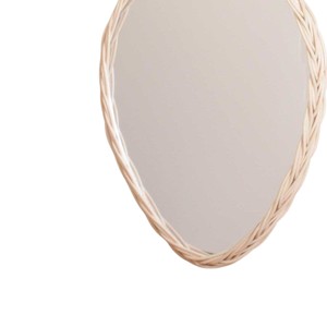Bohemian Style <b>Hanging</b> Lemon Shape <b>Mirror</b> Rattan Kids Bedroom <b>Wall</b> Decoration Natural Handcrafted Wicker <b>Mirror</b> Rattan Decor - Product Image 4
