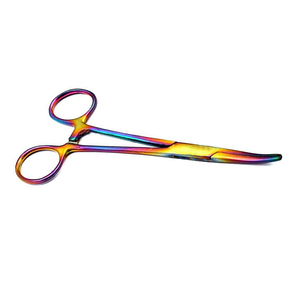 Pinces chirurgicales hémostatiques en acier inoxydable de haute qualité, courbées/droites, avec système de verrouillage à cliquet, 5 pouces - Product Image 3