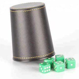 Custom Handmade Eco-Friendly Durable Pu Leather <b>Dice</b> Shaker Cup for Parties-MAKUM INTERNATIONAL Sport Modern Design - Product Image 1