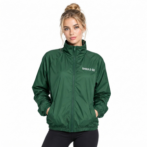 Chaqueta Bomber para Mujer con Cuello Alto, Resistente al Viento, Manga Larga, Cierre de Cremallera, Logotipo Bordado Personalizado, Chaqueta Casual Impermeable para Mujer - Product Image 2