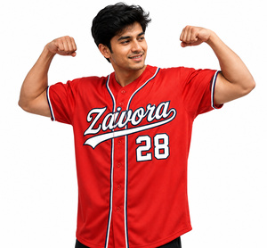 Maillot de baseball rouge pour hommes, boutonné, uniforme d'équipe par sublimation, nom et numéro brodés, fournisseur OEM de vêtements de sport en gros - Product Image 2