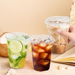BPA Free Biodegradable Waterproof Eco-Friendly <b>Plastic</b> <b>Cups</b> Lids Bulk Pack Iced Coffee Cold <b>Drinks</b> Juice Disposable Parties - Product Image 6