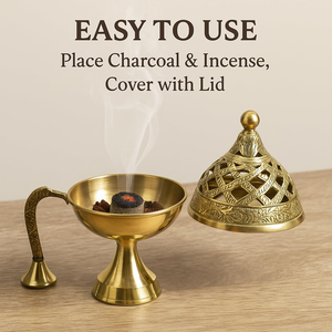 Elegant Middle Eastern <b>Bakhoor</b> Incense <b>Burner</b> for Oud Chips Creating Cultural Home Ambience - Product Image 6