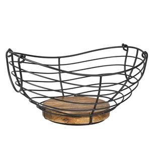 Durable Black Iron Wire Bowl Multipurpose Storage <b>Basket</b> For Fruits Vegetables <b>Bread</b> And Dining Table Decoration - Product Image 1