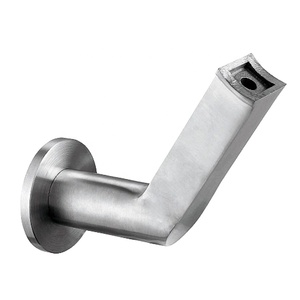 Modern Stainless Steel Wall Mounted Exterior Handrail <b>Bracket</b> with Optional Glass Mounted Saddle for Balustrades & Handrails - Product Image 1