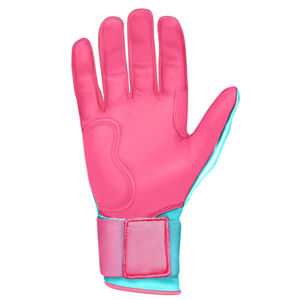 Gants de frappeur de baseball en cuir personnalisés de qualité professionnelle, à doigts entiers, pour droitier, avec fermeture auto-agrippante, unisexe, pour l'entraînement - Product Image 2