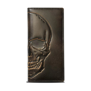 กระเป๋าสตางค์หนังแท้ผู้ชายอเนกประสงค์ 100% หนังแท้ กระเป๋าสตางค์ใบยาวและกระเป๋าคลัทช์สีพื้น - Product Image 1