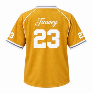 Maillot de football jaune moutarde personnalisé 23, col en V, en mesh, sublimé, pour équipe de football américain, coupe oversize, style Hip Hop - Product Image 5
