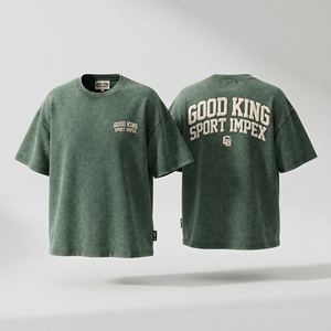 T-shirt surdimensionné personnalisé pour homme, coupe décontractée, en coton délavé, avec logo brodé, style streetwear, fabrication OEM/ODM, marque privée - Product Image 3