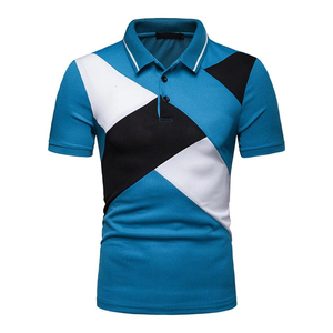 Polo Premium Color Block Haute Performance Séchage Rapide Athlétique Décontracté Design Géométrique Moderne Matière Douce Anti-humidité - Product Image 4