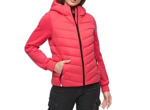 Manteaux d'hiver longs et imperméables à capuche matelassés pour femmes Jaet XL Size Light Fabric Coats for Winters - Product Image 2
