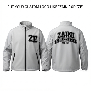 Chaqueta Softshell con Capucha para Hombre ZAINI, Otoño, 220g, Tejido de Lana, Resistente al Viento, Transpirable, Ecológica, Cierre Completo - Product Image 1