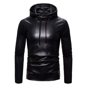 Chaqueta de Invierno para Hombre, de Cuero Genuino, con Capucha, Cuello Alto, Logotipo Frontal, Corte Ajustado, Impermeable, Suave, Transpirable, de Secado Rápido, con Cierre de Cremallera - Product Image 3